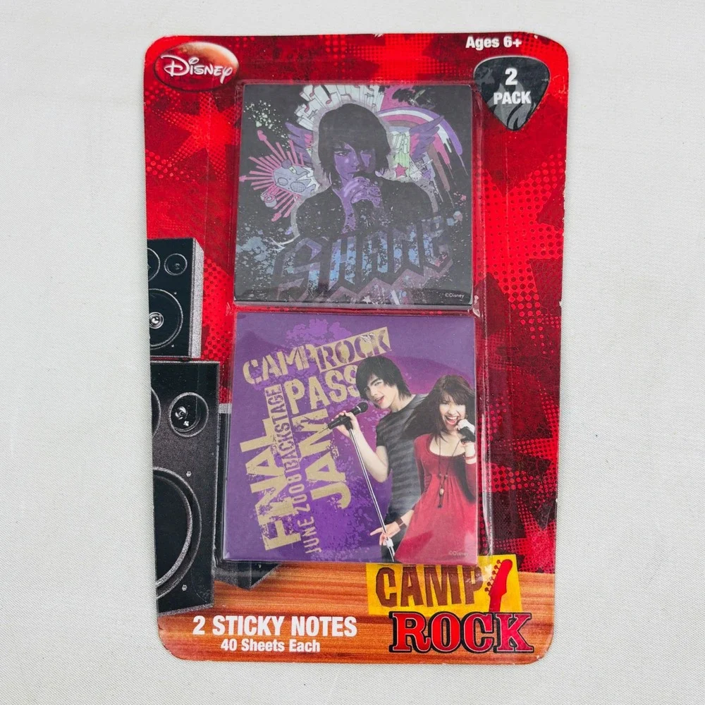 Disney Camp Rock Sticky Notes 2 Pack Lot of 5 Shane Mitchie Jonas Brothers